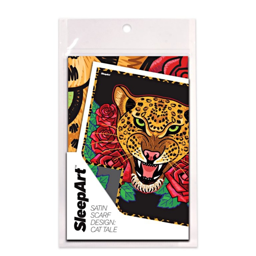 NEW Sleepart Satin Square Soft Shiny Hair Scarf Head Wrap Tiger Roses 2 Pack - Picture 2 of 6